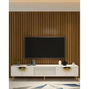 Nida - TV Stalak u Beloj i Zlatnoj Boji