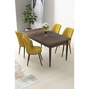 Nil - Baroque, Mustard Baroque
Mustard Dining Table & Chairs Set (5 Pieces)