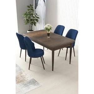 Nil - Baroque, Navy Blue Baroque
Navy Blue Dining Table & Chairs Set (5 Pieces)