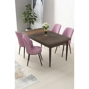 Nil - Baroque, Pink Baroque
Pink Dining Table & Chairs Set (5 Pieces)