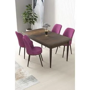 Nil - Baroque, Purple Baroque
Purple Dining Table & Chairs Set (5 Pieces)