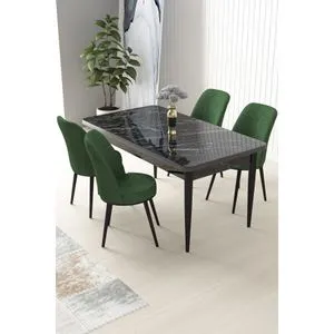 Nil - Black Marble, Khaki Black Marble
Khaki Dining Table & Chairs Set (5 Pieces)