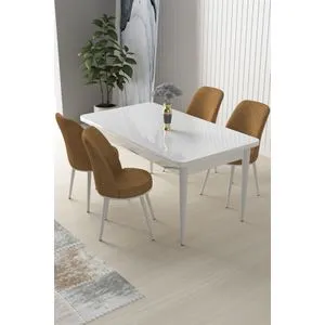 Nil - White, Cappuccino White
Cappuccino Dining Table & Chairs Set (5 Pieces)