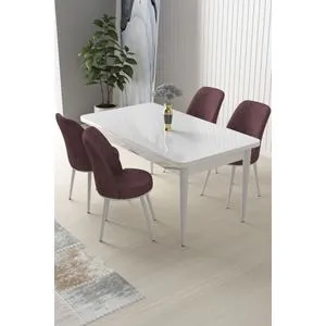 Nil - White, Dusty Rose White
Dusty Rose Dining Table & Chairs Set (5 Pieces)