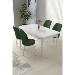 Nil - White, Khaki White
Khaki Dining Table & Chairs Set (5 Pieces)