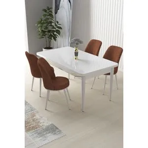 Nil - White, Tile Red White
Tile Red Dining Table & Chairs Set (5 Pieces)