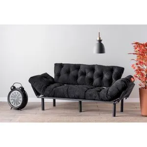 Nitta Triple - Black Black 3-Seat Sofa-Bed