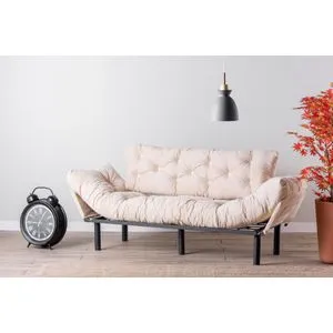 Nitta Triple - Cream Cream 3-Seat Sofa-Bed