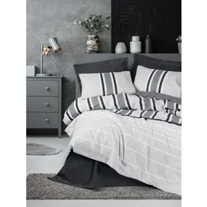 Nobby - Anthracite Anthracite Ranforce Single XXL Quilt Cover Set (DE)