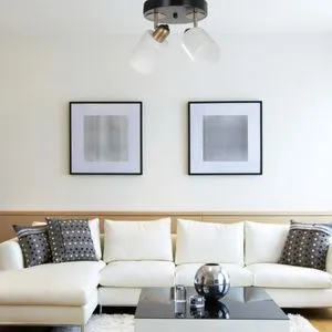 Nomi 2 Li Tepsili Crno-Bela Staklena Avize