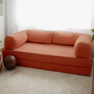 Nook - Pomegranate Flower Vermilion 3-Seat Sofa-Bed