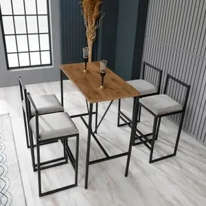 Nordic - Cream Cream
Walnut
Black Bar Table & Stool Set (5 Pieces)