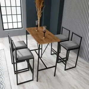 Nordic - Fume Fume
Walnut
Black Bar Table & Stool Set (5 Pieces)