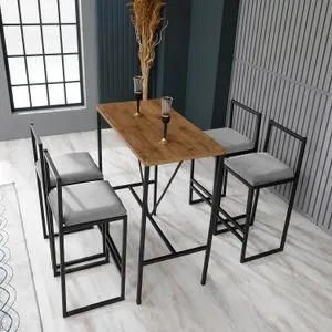 Nordic - Grey Grey
Walnut
Black Bar Table & Stool Set (5 Pieces)