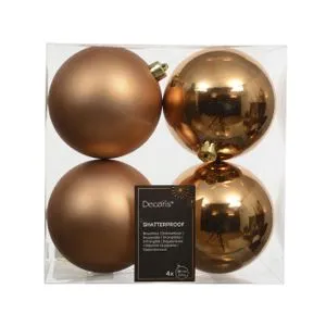 Novogodišnja dekoracija - HANGING BAUBLE SET MIX 4pcs 10cm 022821 - Brandy - KMG