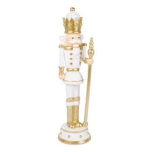 Novogodišnja figura vojnik, BELA, H.50CM RESINA