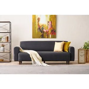 Noya Linen - Anthracite Anthracite 3-Seat Sofa