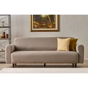 Noya Linen - Cream Cream 3-Seat Sofa