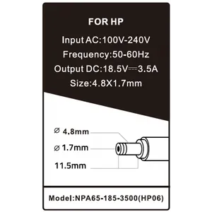 NPA65-185-3500 (HP06) ** Gembird punjac za laptop 65W-18.5V-3.5A, 4.8x1.7mm yellow (658)