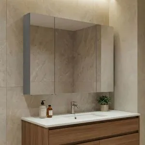 Nuvola 100 v2 - 749 Grey Bathroom Cabinet With Mirror