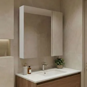 Nuvola 60 v2 - 735 White Bathroom Cabinet With Mirror
