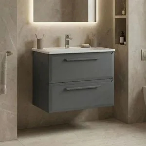 Nuvola 65 v2 - 175 Grey Bathroom Cabinet With Sink