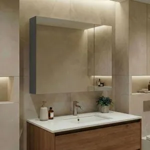 Nuvola 80 v2 - 745 Anthracite Bathroom Cabinet With Mirror