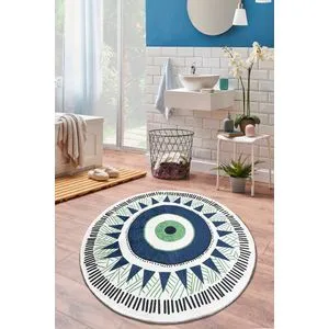 Occhio (120) Siva Tamno Plava Zelena Kupatilska Prostirka