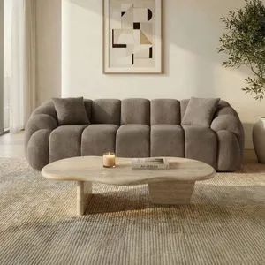 Octavio - Brown Brown 3-Seat Sofa