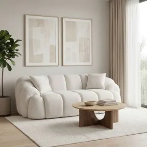 Octavio - White White 2-Seat Sofa