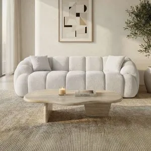 Octavio - White White 3-Seat Sofa