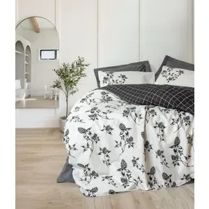 Ohia - Anthracite Anthracite Ranforce Single XXL Quilt Cover Set (DE)