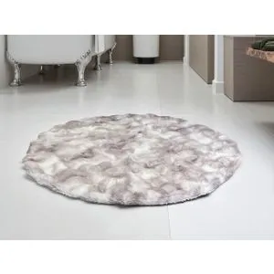 Okrugla Prostirka za kupatilo fi 100cm Roze/Crna boja