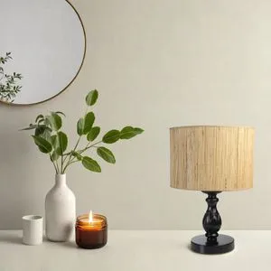 Olimpiyat Crni Silindrični Bambu Abajur