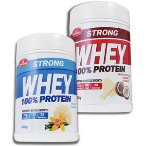 Olympic Protein Strong Whey 100% Vanila i Bela čoklada-kokos 840g, 2 komada