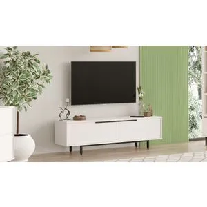On1-W White TV Stand