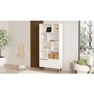 On4-W White Bookshelf