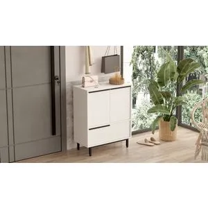 On8C-W White Shoe Cabinet