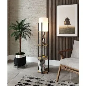 Opviq Nora SRC Prirodna Crna Stajaća Lampa