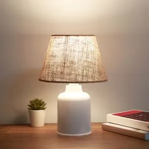 Opviq stona lampa AYD-3161, visina 31 cm, krem / bela