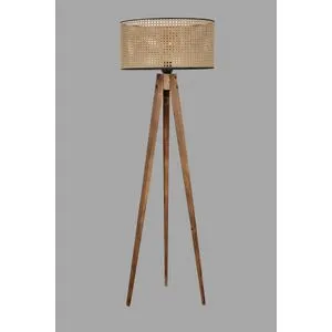 Opviq Tripod Stajaća Lampa sa Rattan Abažurom