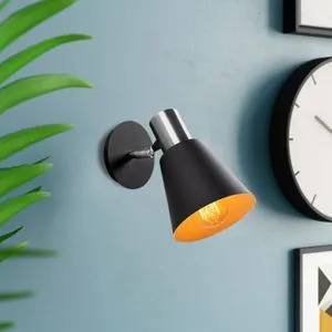 Opviq zidna lampa Kem 6347, crna / nikl