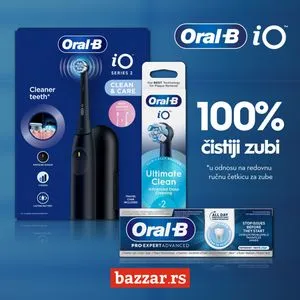 Oral-B iO2 Black električna četkica za zube + Zamenski nastavci 2 kom + Pasta za zube