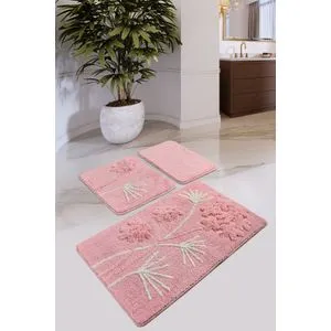 Orkide - Powder Powder Acrylic Bathmat Set (3 Pieces)