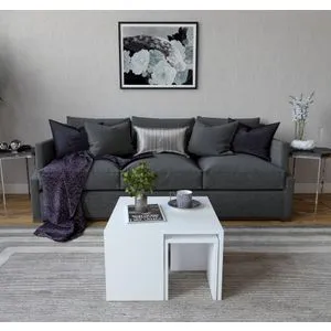 Ortanca - White White Coffee Table Set
