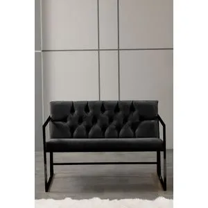 Oslo - Black Black 2-Seat Sofa