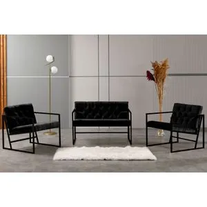 Oslo - Black Black Sofa Set