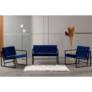 Oslo - Dark Blue Dark Blue Sofa Set