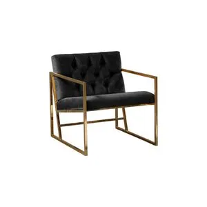 Oslo Gold - Black Black Wing Chair