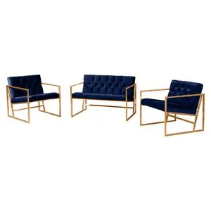 Oslo Gold - Dark Blue Dark Blue Sofa Set
